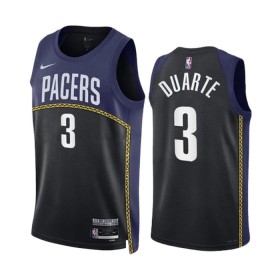 Dres Indiana Pacers Chris Duarte 3 Black Nike 2022-23 City Edition Navy Swingman